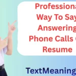 Professional Way To Say Answering Phone Calls on Resume